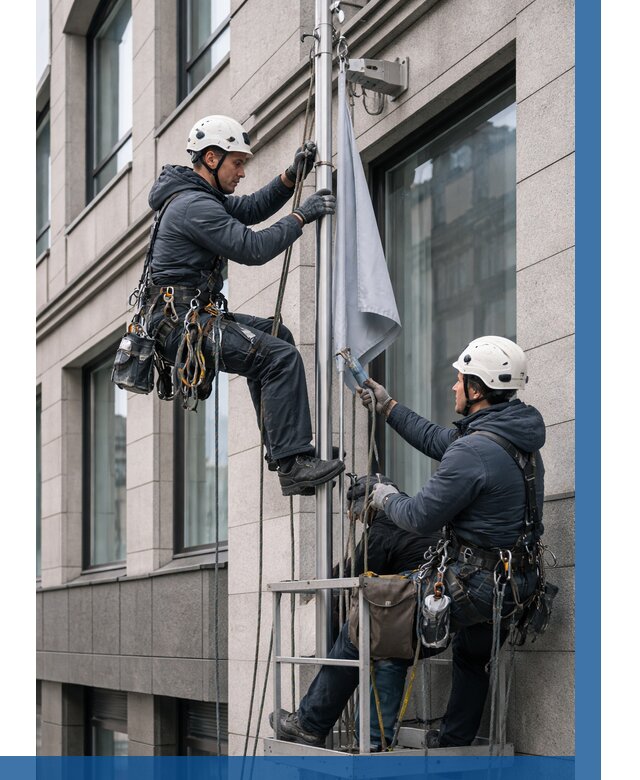 Установка флагов на фасаде в Туймазы от 4586 р. | ВЫСОТНИК-Тмз