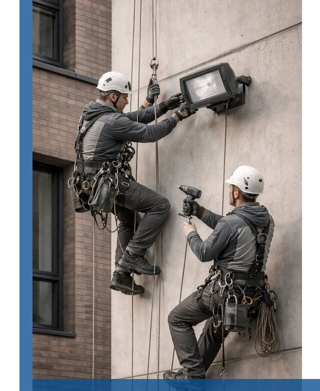 Профессиональный монтаж фасадных прожекторов в Туймазы под ключ