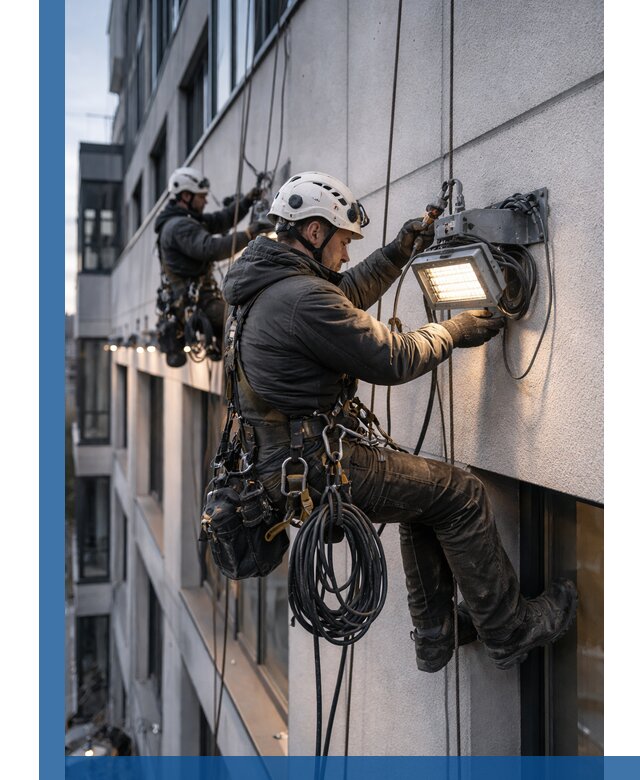 Монтаж фасадного освещения в Туймазы установка и подключение