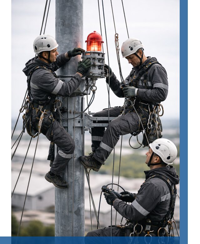 Монтаж заградительных огней в Туймазы от 8662 р. | ВЫСОТНИК-Тмз