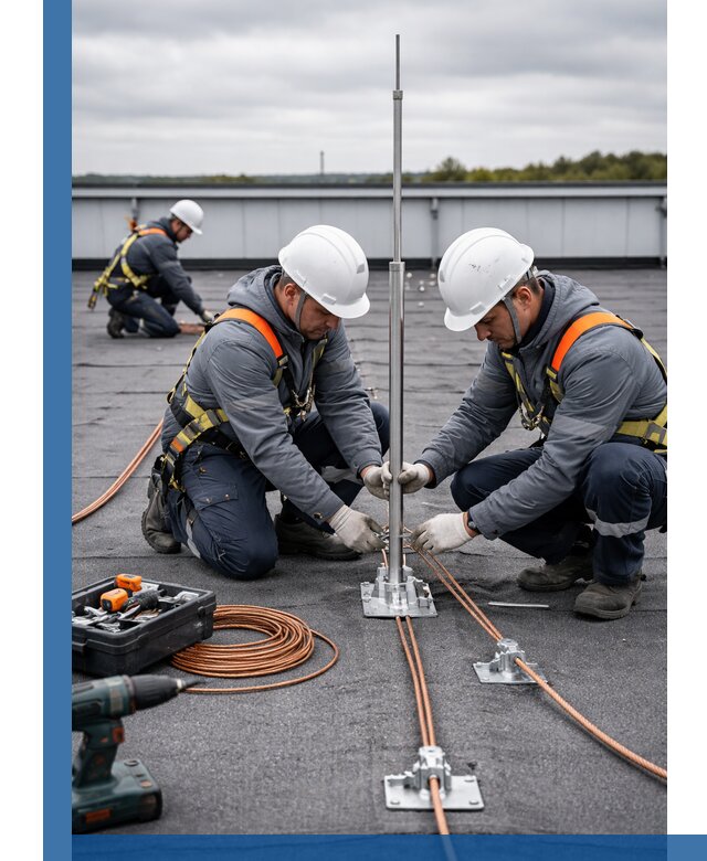 Монтаж молниезащиты на кровле в Туймазы под ключ с гарантией