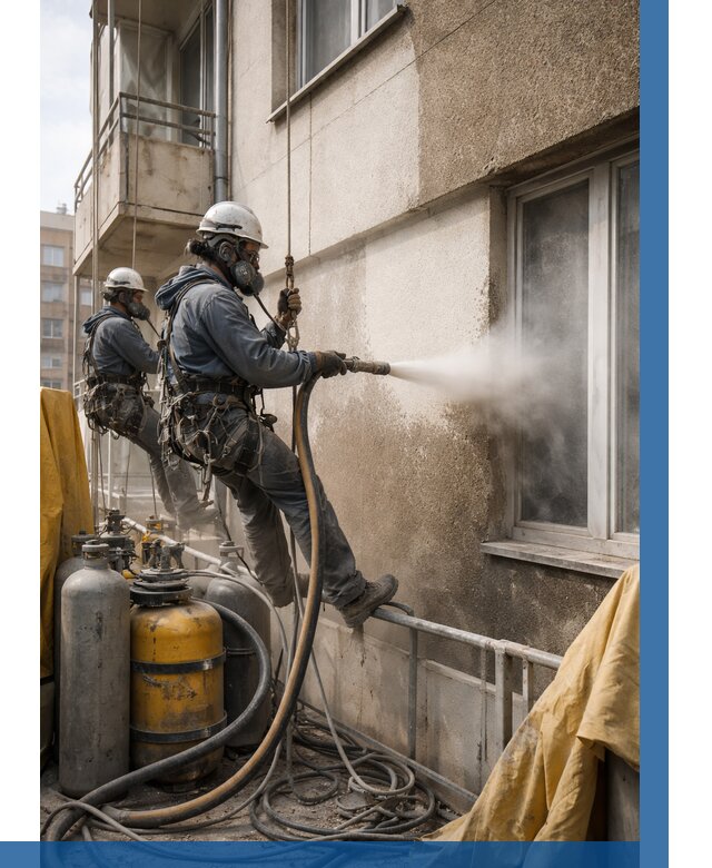 Пескоструйная очистка фасада в Туймазы от 662 р. | ВЫСОТНИК-Тмз