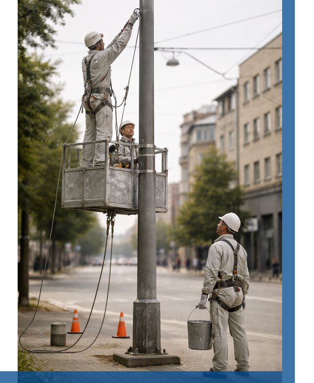 Покраска опор освещения в Туймазы от 5095 р. | ВЫСОТНИК-Тмз