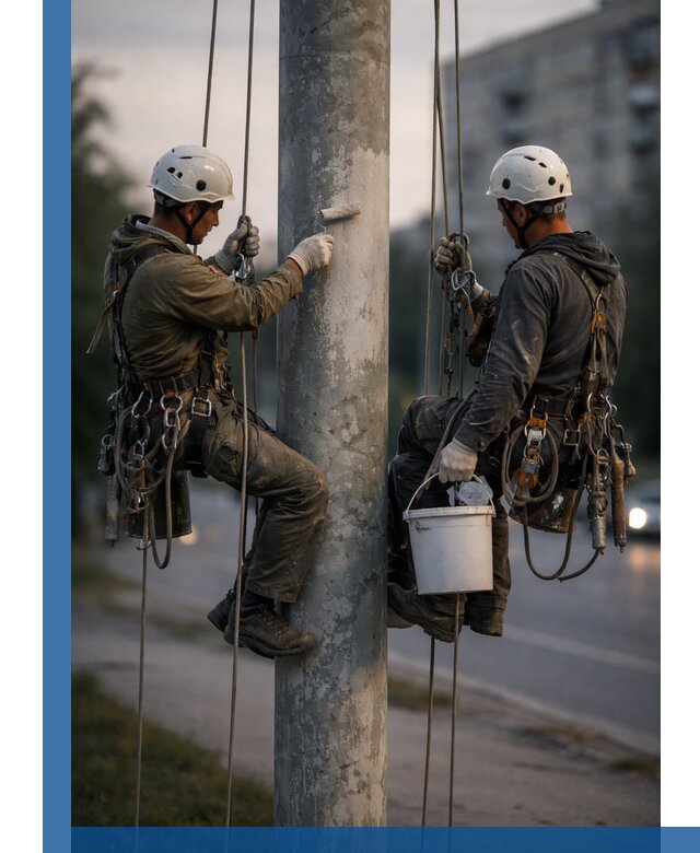 Покраска опор освещения и антикоррозийная защита в Туймазы