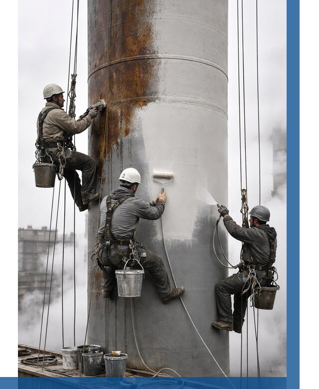 Покраска дымовых труб в Туймазы от 8662 р. | ВЫСОТНИК-Тмз