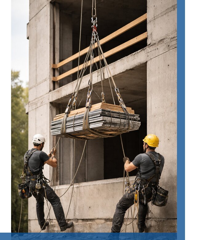 Подъем материала на этаж веревками в Туймазы от 1529 р. | ВЫСОТНИК-Тмз