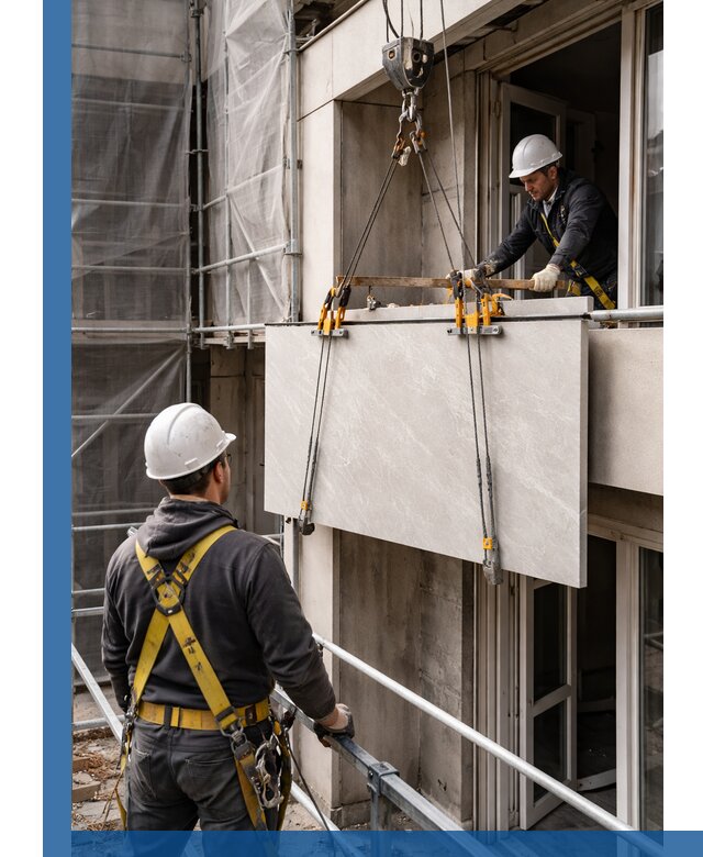 Подъем керамогранита на этаж в Туймазы грузчиками и техникой