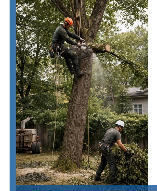Кронирование деревьев в Туймазы, безопасная высотная обрезка