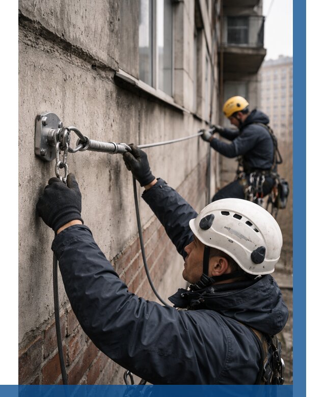 Монтаж анкерных линий в Туймазы от 3057 р. | ВЫСОТНИК-Тмз