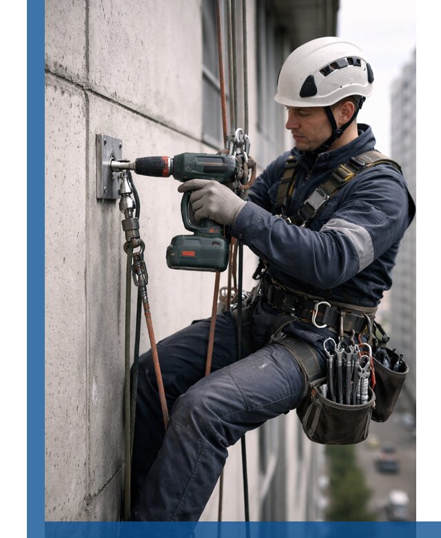 Установка анкерных точек для высотных работ в Туймазы